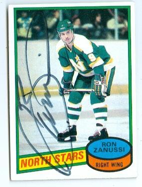 Picture of Autograph 123684 Minnesota North Stars 1980 Topps No. 192 Ron Zanussi Autographed Hockey Card