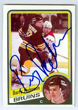 Picture of Autograph 123727 Boston Bruins 1984 Topps No. 11 Barry Pederson Autographed Hockey Card