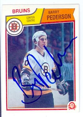 Picture of Autograph 123730 Boston Bruins 1983 O Pee Chee No. 57 Barry Pederson Autographed Hockey Card