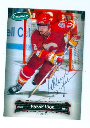 Picture of Autograph 123744 Calgary Flames 2007 Parkhurst No. 154 Hakan Loob Autographed Hockey Card