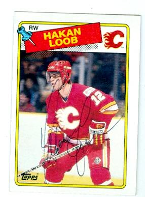 Picture of Autograph 123752 Calgary Flames 1988 Topps No. 110 Hakan Loob Autographed Hockey Card