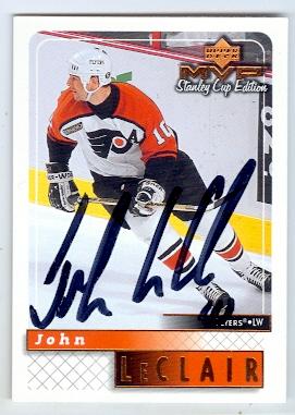 Picture of Autograph 123795 Philadelphia Flyers 1999 Upper Deck Mvp No. 132 Stanley Cup Edition John Leclair Autographed Hockey Card