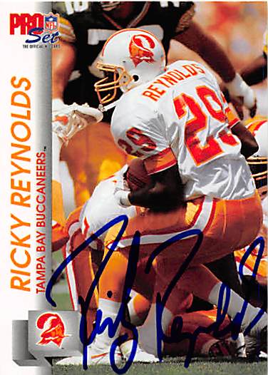 124417 Tampa Bay Bucs 1992 Pro Set No. 670 Ricky Reynolds ed Football Card -  Autograph