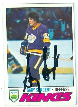 Picture of Autograph 124625 Los Angeles Kings 1977 Topps No. 113 Gary Sargent Autographed Hockey Card