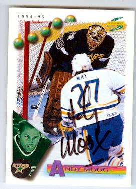 Picture of Autograph 124627 Dallas Stars 1995 Score No. 173 Andy Moog Autographed Hockey Card
