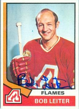 Picture of Autograph 124629 Calgary Flames 1974 Topps No. 51 Bob Leiter Autographed Hockey Card