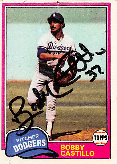126237 Los Angeles Dodgers 1981 Topps No. 146 Bobby Castillo ed Baseball Card -  Autograph
