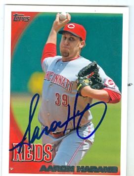 156443 Cincinnati Reds 2010 Topps No. 347 Aaron Harang ed Baseball Card -  Autograph