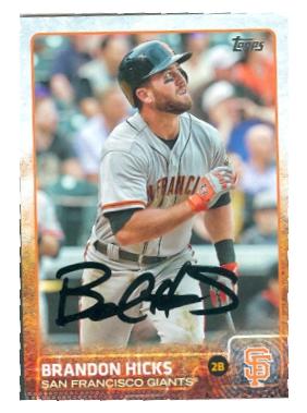 156828 San Francisco Giants 2015 Topps No. 273 Brandon Hicks ed Baseball Card