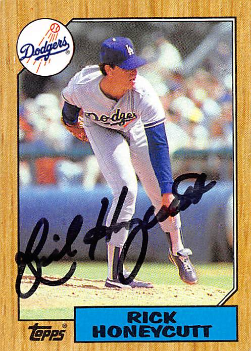 Los Angeles Dodgers 1987 Topps No. 753 Rick Honeycutt ed Baseball Card