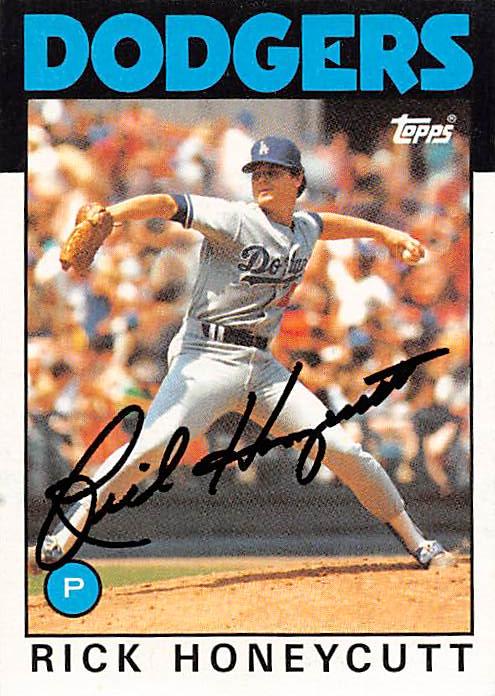 Los Angeles Dodgers 1986 Topps No. 439 Rick Honeycutt ed Baseball Card - Blue 1 Size
