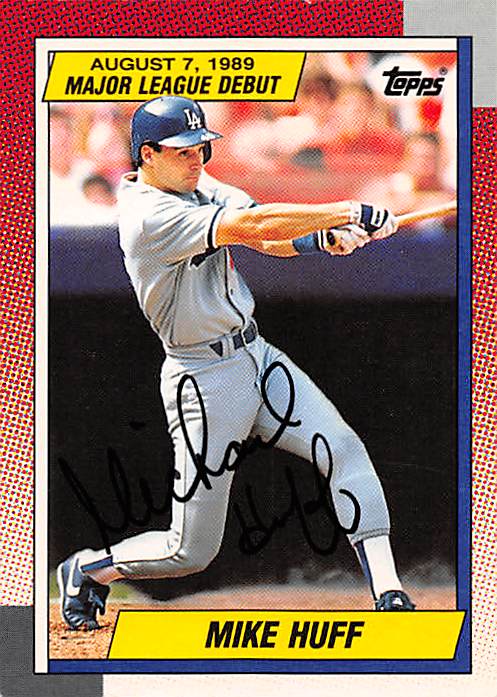 157192 Los Angeles Dodgers 1989 Topps Major League Debut No. 63 Mike Huff ed Baseball Card -  Autograph
