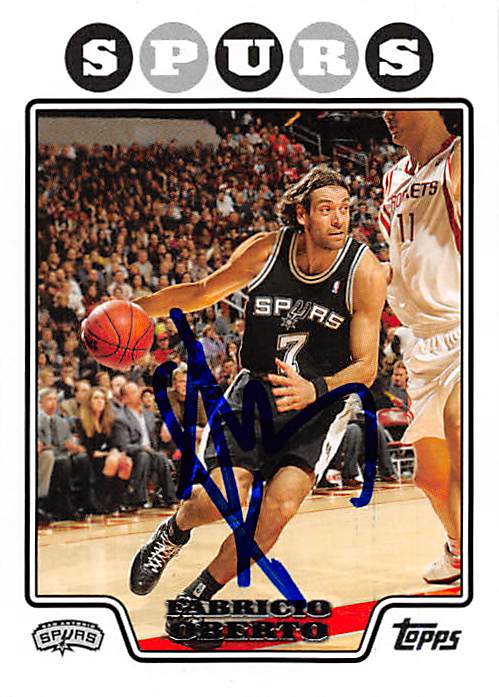 Picture of Autograph 157800 San Antonio Spurs 2008 Topps No. 79 Fabricio Oberto Autographed Basketball Card