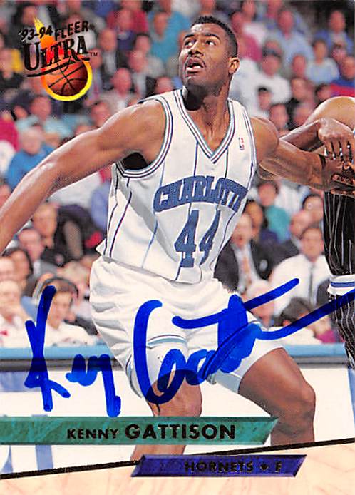 Picture of Autograph 157863 Charlotte Hornets 1993 Fleer No. 19 Kenny Gattison Autographed Basketball Card