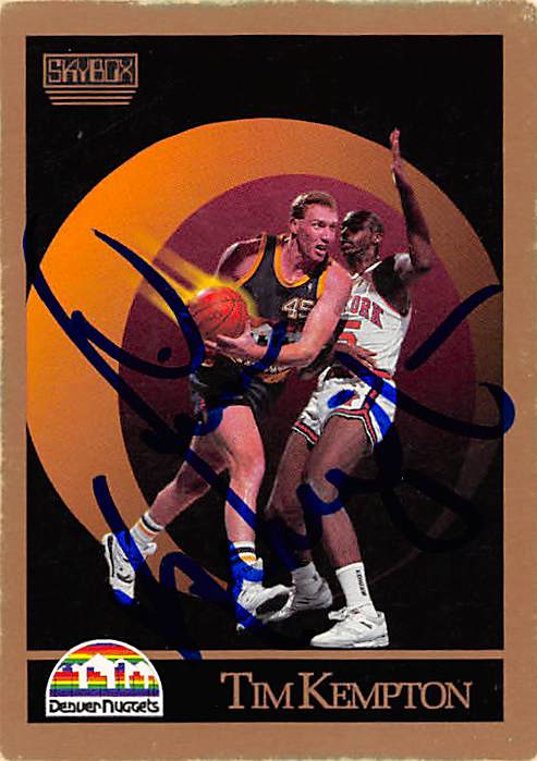 Picture of Autograph 157866 Denver Nuggets 1990 Skybox No. 76 Tim Kempton Autographed Basketball Card
