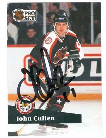 Picture of Autograph 157657 Hartford Whalers Nhl All Star 1991 Pro Set John Cullen Autographed Hockey Card