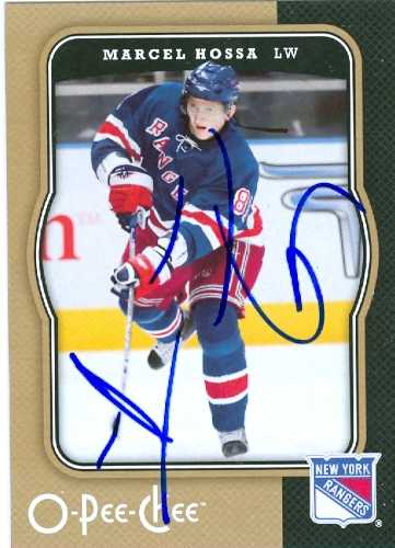 Picture of Autograph 157674 New York Rangers 2007-2008 O-Pee-Chee Marcel Hossa Autographed Hockey Card