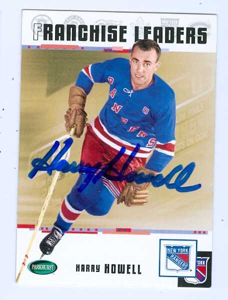 Picture of Autograph 157683 New York Rangers 2004 Parkhurst Original 6 Franchise Leader No. 92 Harry Howell Autographed Hockey Card