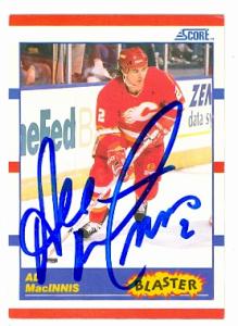 Picture of Autograph 157704 Calgary Flames 1990 Score No. 16 Al Macinnis Autographed Hockey Card