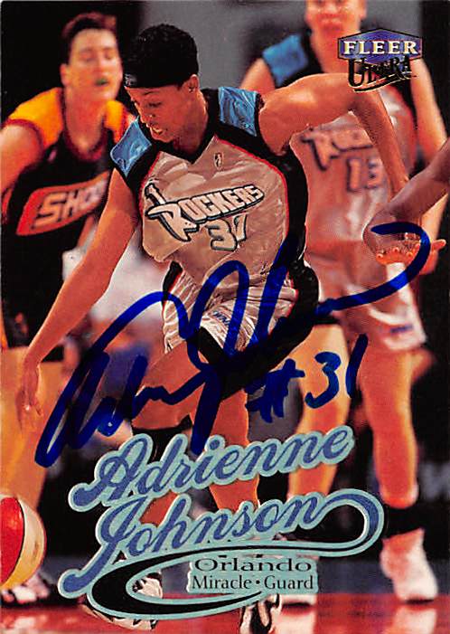 Picture of Autograph 157773 Orlando Miracle 1999 Fleer Ultra No. 45 Adrienne Johnson Autographed Basketball Card