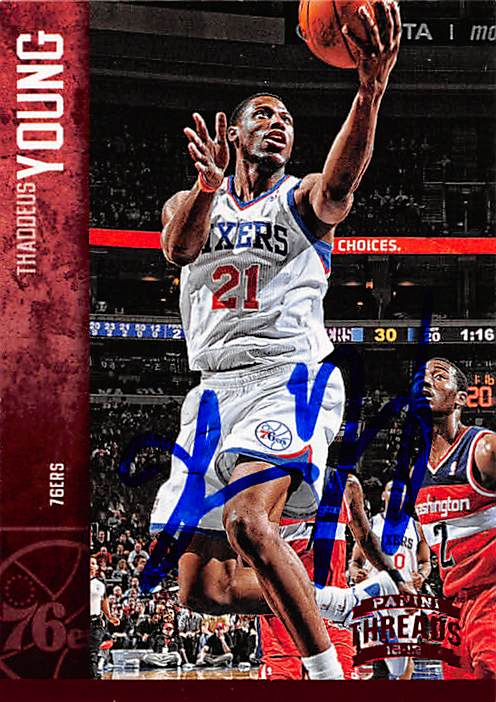 Picture of Autograph 157835 Philadelphia 76Ers 2012 Panini No. 115 Thaddeus Young Autographed Basketball Card