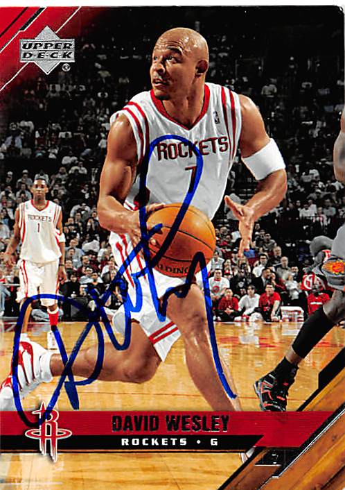 Picture of Autograph 157845 Houston Rockets 2005 Upper Deck No. 62 David Wesley Autographed Basketball Card