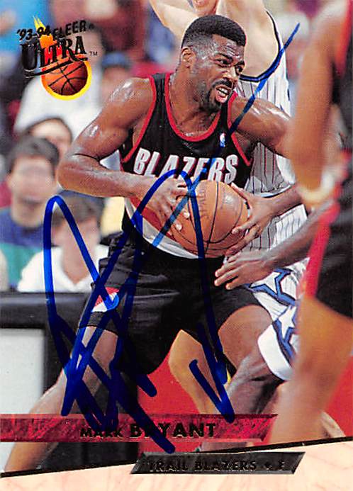 Picture of Autograph 157873 Portland Trail Blazers 1994 Fleer Ultra No. 153 Mark Bryant Autographed Basketball Card