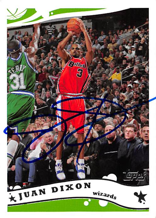 Picture of Autograph 157882 Washington Wizards 2005 Topps No. 145 Juan Dixon Autographed Basketball Card
