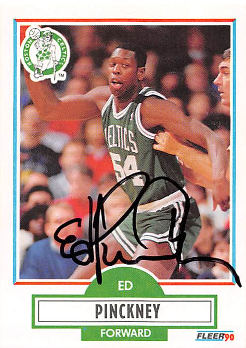 Picture of Autograph 157887 Boston Celtics 1990 Fleer No. 15 Ed Pinckney Autographed Basketball Card
