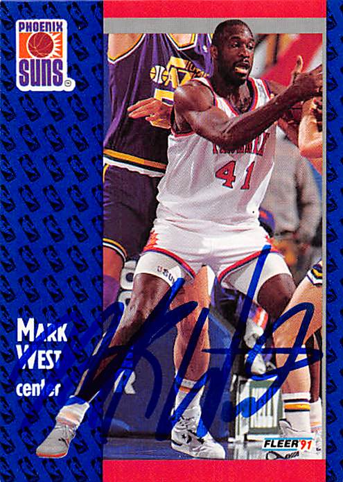 Picture of Autograph 157900 Phoenix Suns 1991 Fleer No. 165 Mark West Autographed Basketball Card