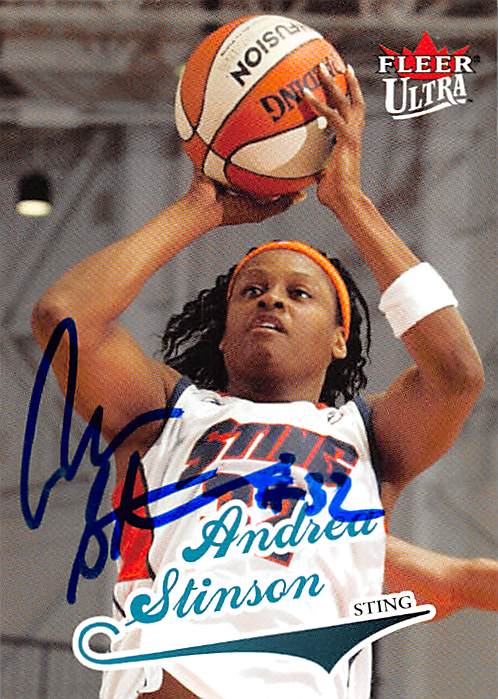 Picture of Autograph 157908 Charlotte Sting 2004 Fleer Ultra No. 18 Andrea Stinson Autographed Basketball Card