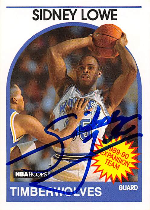 Picture of Autograph 157909 Minnesota Timberwolves 1989 Hoops No. 313 Sidney Lowe Autographed Basketball Card