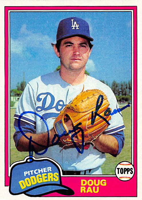 158217 Los Angeles Dodgers 1981 Topps No. 174 Doug Rau ed Baseball Card -  Autograph