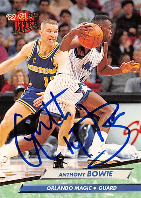 Picture of Autograph 179185 Orlando Magic Ft 1992 Fleer Ultra No. 129 Anthony Bowie Autographed Basketball Card