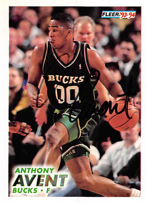 Picture of Autograph 179187 Milwaukee Bucks Ft 1993 Fleer No. 114 Anthony Avent Autographed Basketball Card