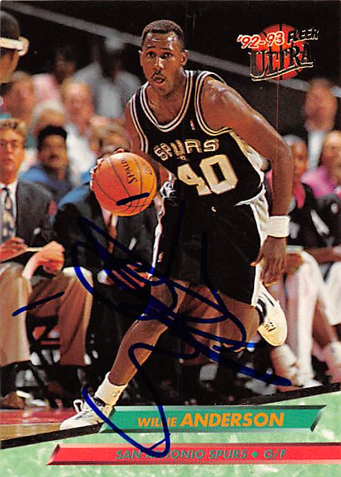 Picture of Autograph 179197 San Antonio Spurs Ft 1992 Fleer Ultra No. 162 Willie Anderson Autographed Basketball Card