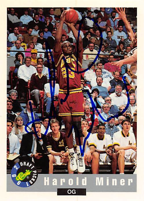 Picture of Autograph 179143 Usc Ft 1992 Classic No. 84 Harold Miner Autographed Basketball Card