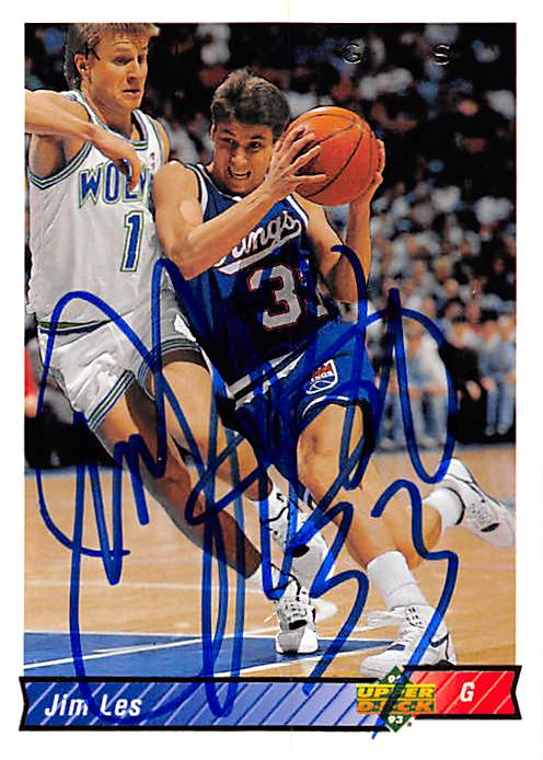 Picture of Autograph 179148 Sacramento Kings Ft 1992 Upper Deck No. 241 Jim Les Autographed Basketball Card