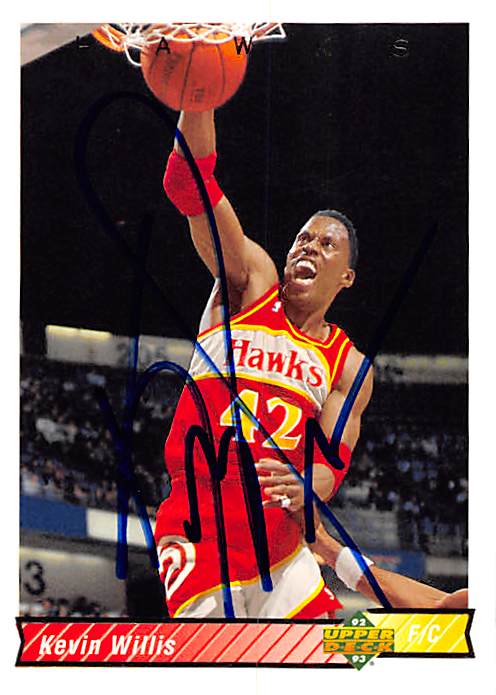 Picture of Autograph 179150 Atlanta Hawks Ft 1992 Upper Deck No. 144 Kevin Willis Autographed Basketball Card