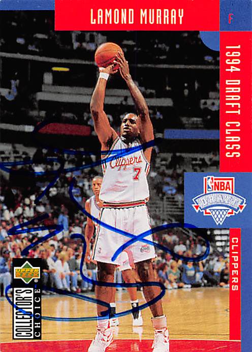 Picture of Autograph 179156 Los Angeles Clippers Ft 1994 Upper Deck Draft No. 412 Rookie Lamond Murray Autographed Basketball Card