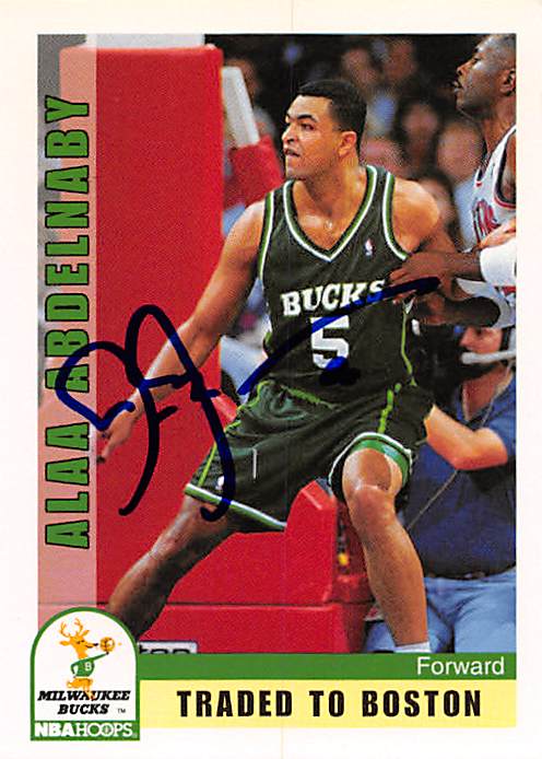 Picture of Autograph 179160 Celtics- Bucks Ft 1993 Hoops No. 415 Alaa Abdelnaby Autographed Basketball Card