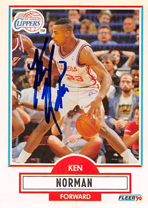 Picture of Autograph 179171 Los Angeles Clippers Ft 1990 Fleer No. 88 Ken Norman Autographed Basketball Card