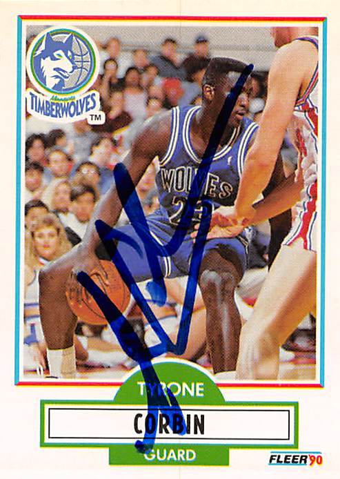 Picture of Autograph 179174 Minnesota Timberwolves Ft 1990 Fleer No. 113 Tyrone Corbin Autographed Basketball Card