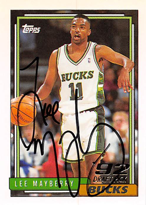 Picture of Autograph 179213 Milwaukee Bucks Ft 1993 Topps No. 390 Lee Mayberry Autographed Basketball Card