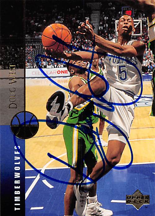 Picture of Autograph 179215 Minnesota Timberwolves Ft 1994 Upper Deck No. 34 Doug West Autographed Basketball Card