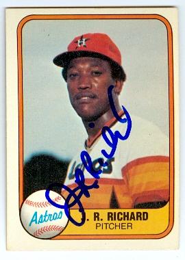 Picture of Autograph 190060 Houston Astros 1981 Fleer No. 56 JR Richard Autographed Baseball Card