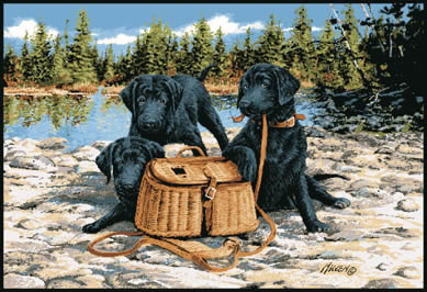 Picture of Custom Printed Rugs GONE FISHING Gone Fishing Wildlife Rug