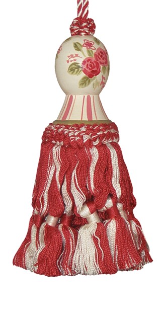 Picture of 123 Creations CB005-6 inch Dresden Rose  Handpainted wooden tassel