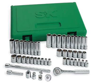 SK Hand Tools 91848 48 Piece 0.25 Drive 6 Point Fractional-Metric Socket Set
