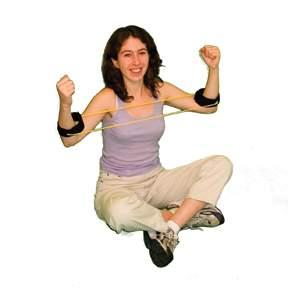 Exercise Tubing with Ankle Cuffs Exerciser - 48 Inch - Tan - XX-Easy